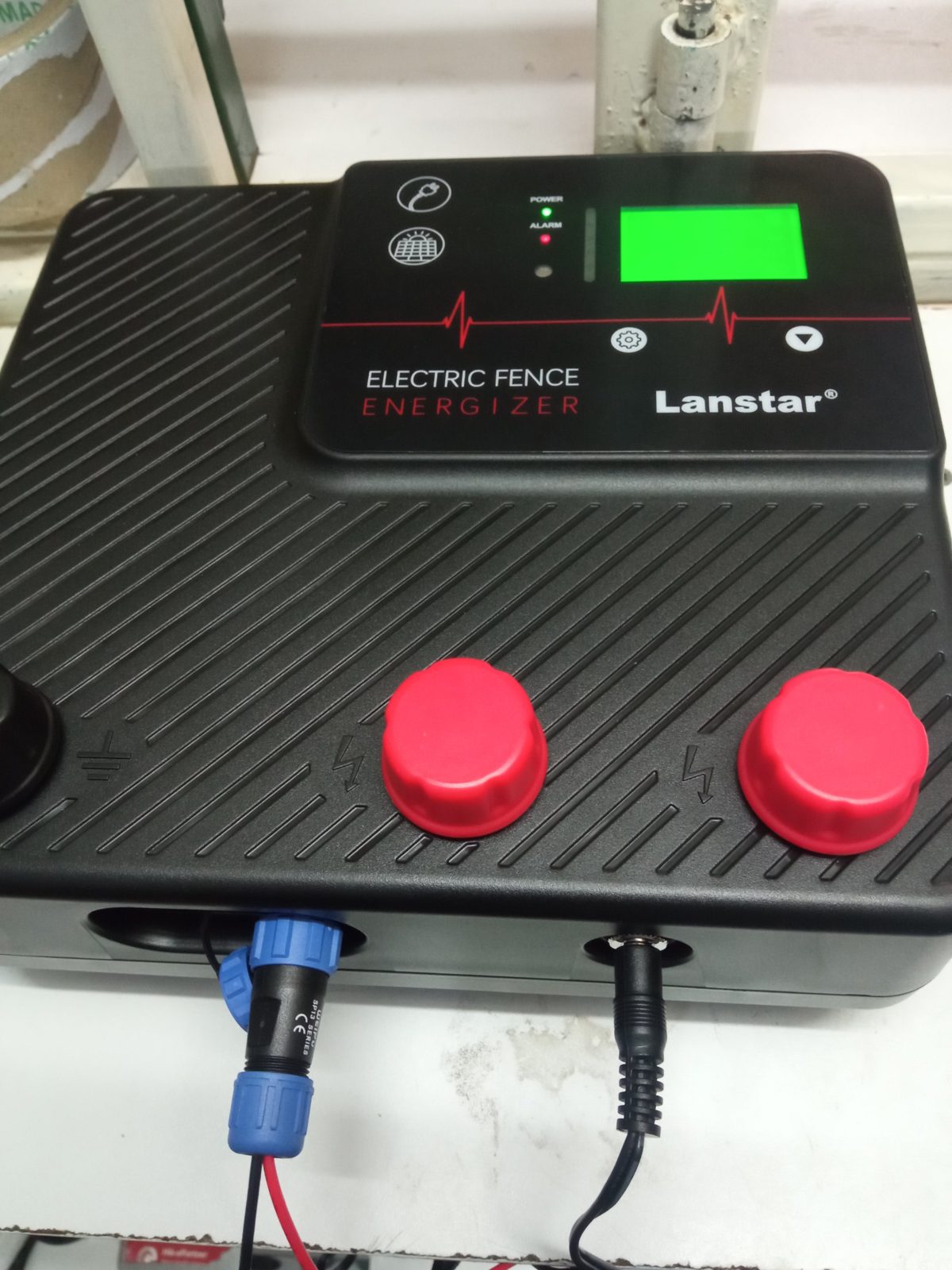 Lanstar electric fence energizer with mains and solar inputs